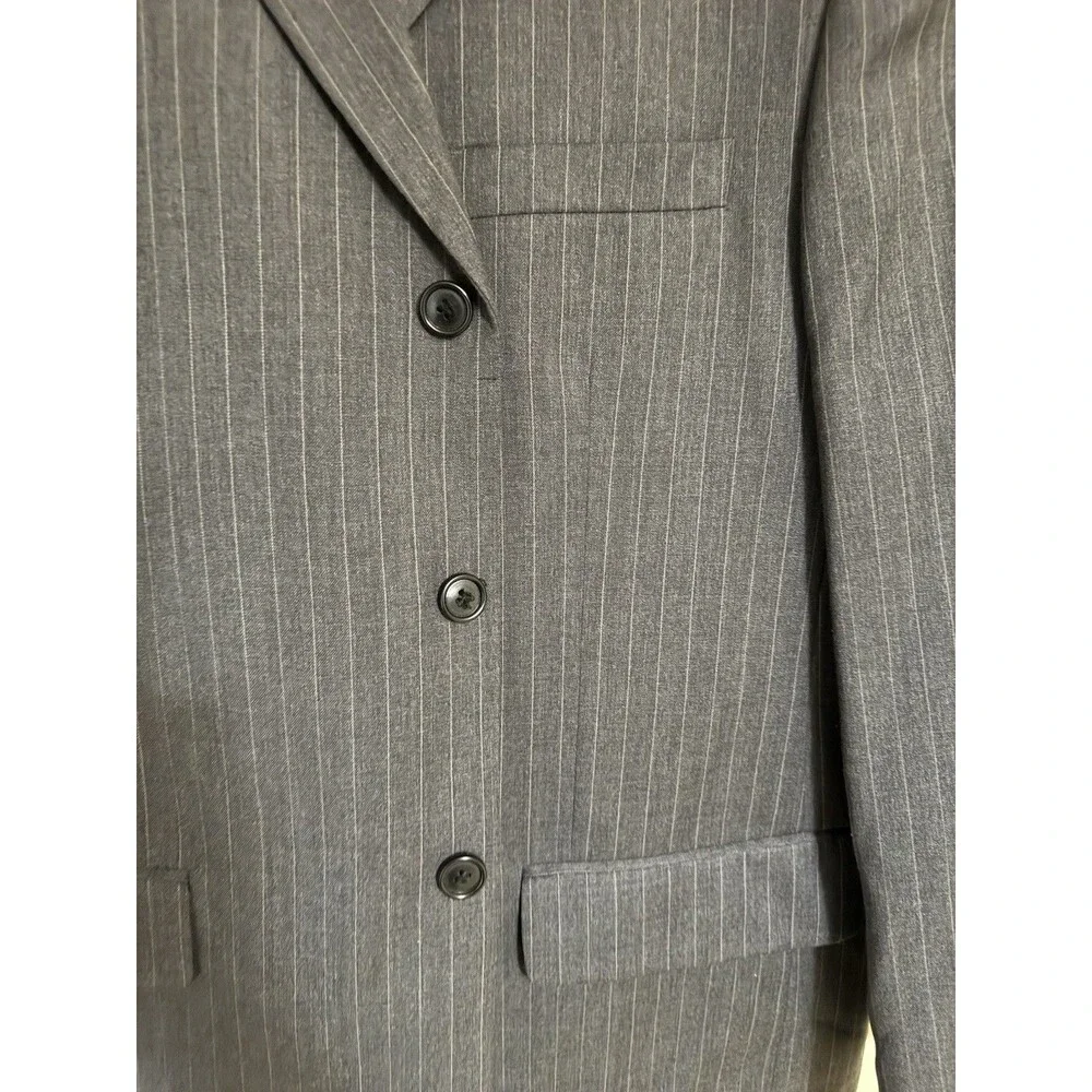 Evan Picone Pinstripped 3 Button Men Suit Size 46 Regular